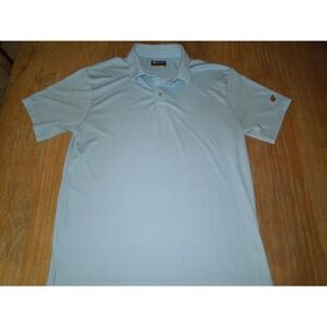 Jack Nicklaus Mens Blue Geometric Polo Shirt Golden Bear Logo Size Medium